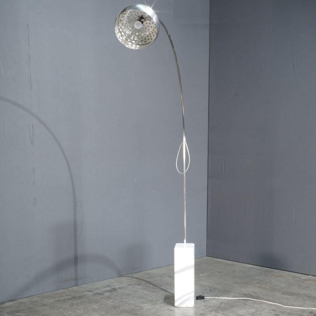 Contemporary Flos Arco Floor Lamp with Marble Base by Achille Castiglioni