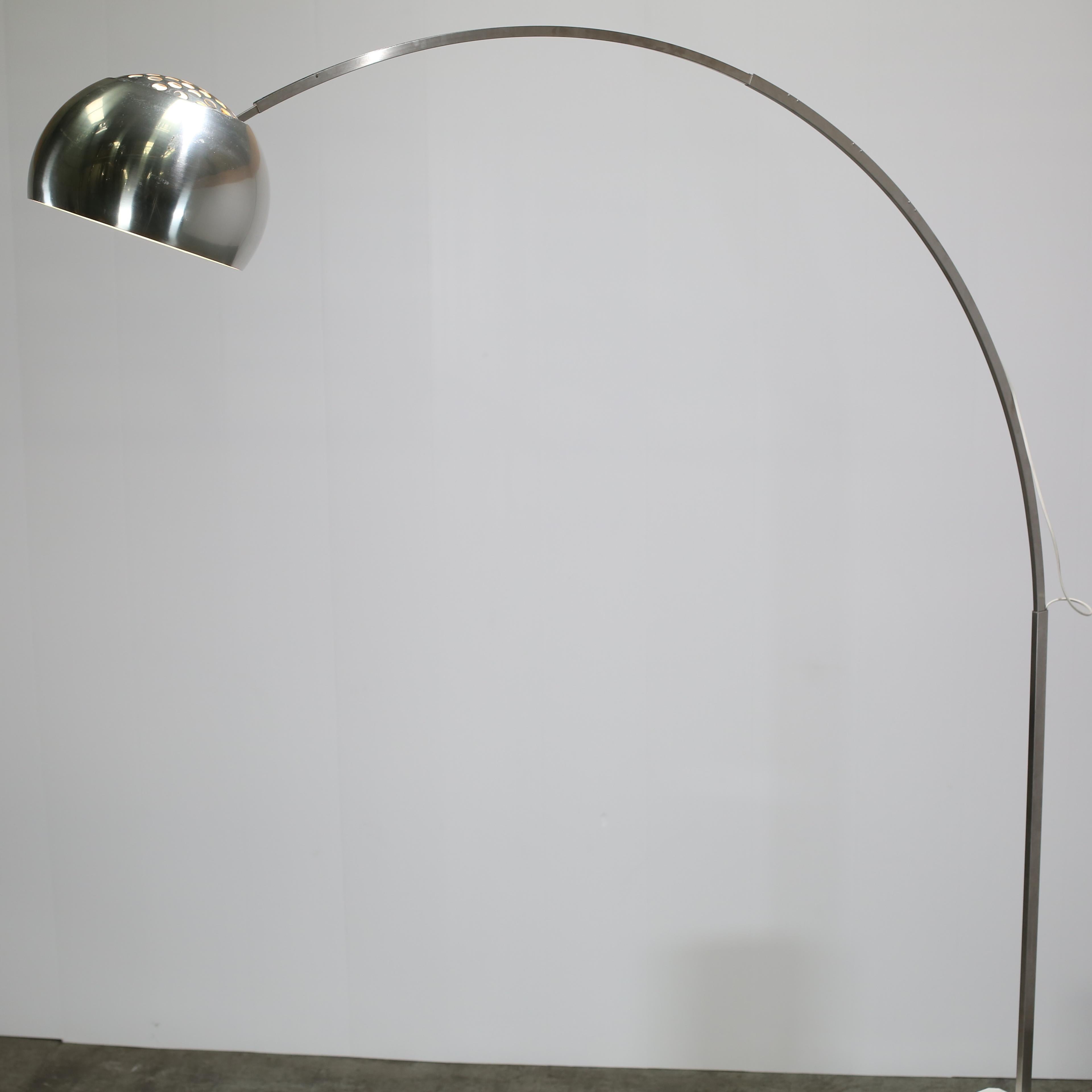 Contemporary Flos Arco Floor Lamp with Marble Base by Achille Castiglioni For Sale