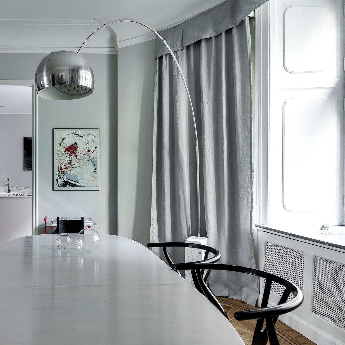 Castiglioni Arco Modern Arch Stainless Steel & Marble Floor Lamp, FLOS, in stock For Sale 1