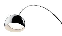 Castiglioni Arco Modern Arch Stainless Steel & Marble Floor Lamp, FLOS, in stock