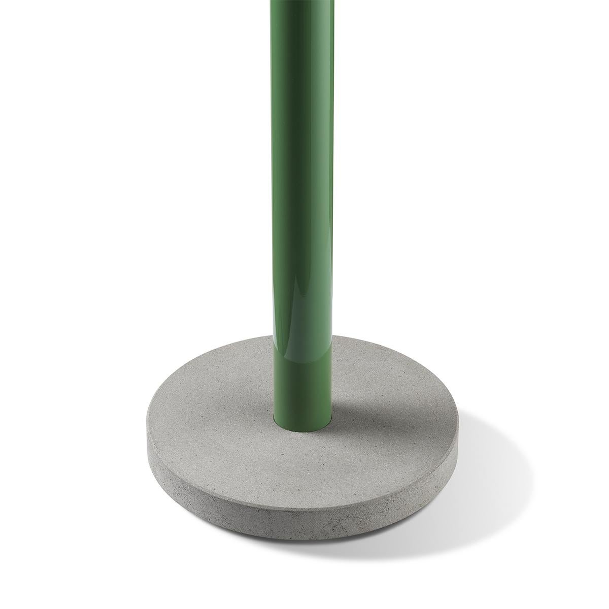 Modern Flos Bellhop Floor Lamp in Green Body with White Diffuser For Sale