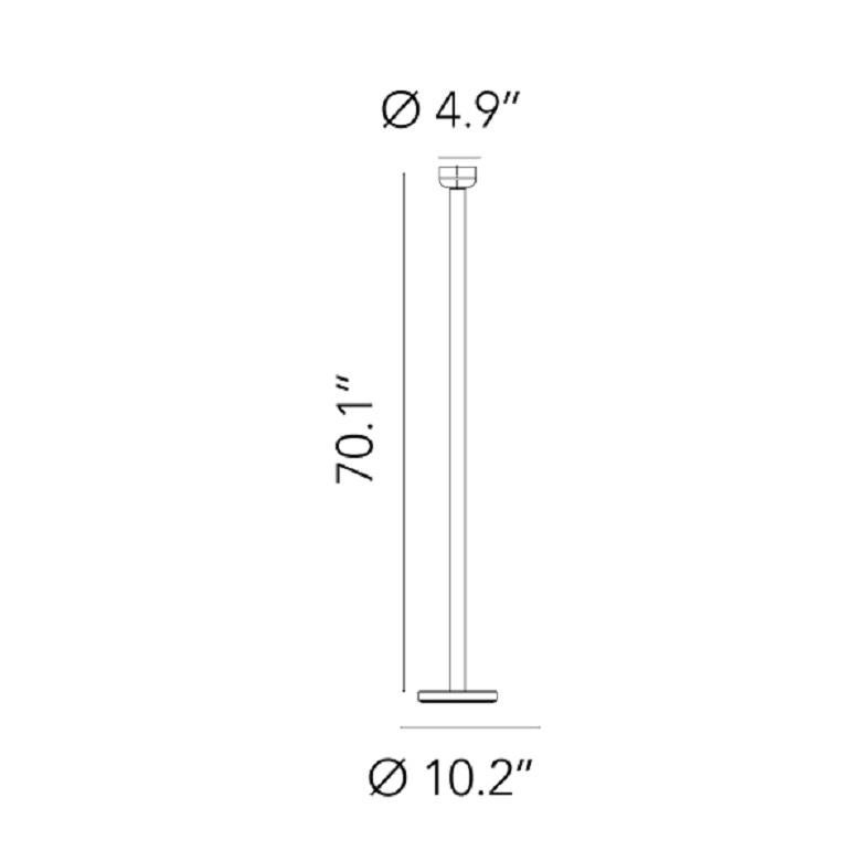 Flos Bellhop Stehlampe mit weißem Gehäuse und grauem Diffusor im Angebot 1