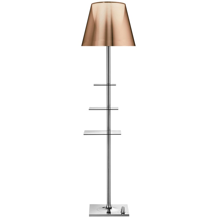 FLOS Bibliotheque Nationale Chrome Floor Lamp with Bronze Shade, Philippe  Starck For Sale at 1stDibs