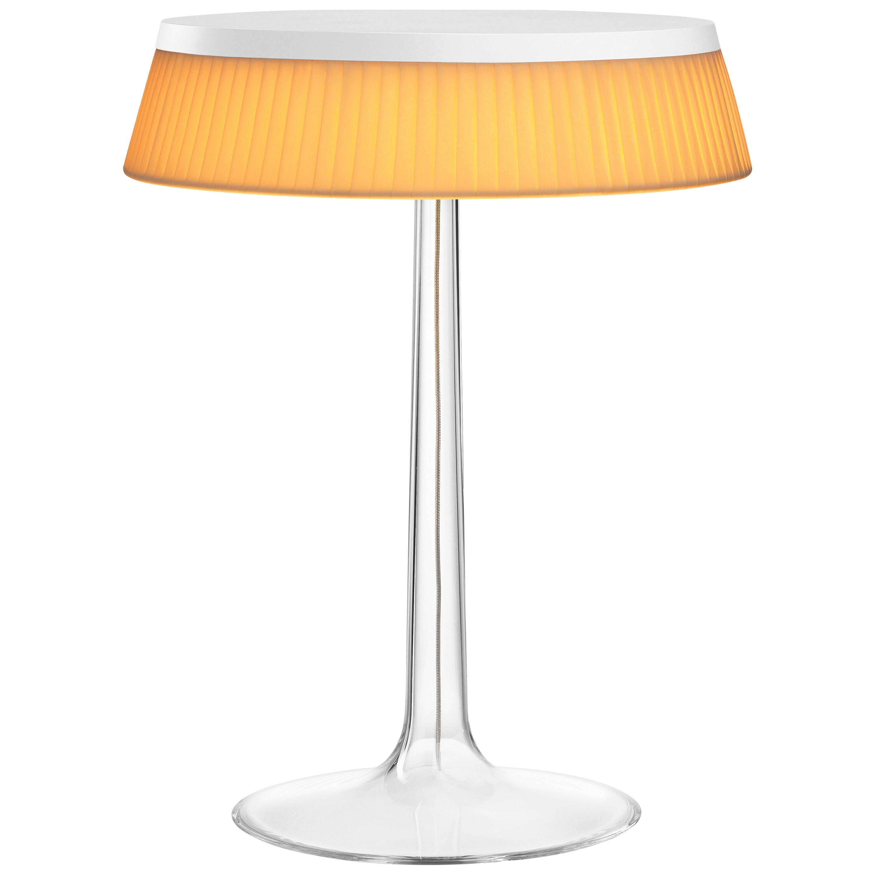 Lampe de bureau FLOS Bon Jour chromée avec couronne d'avo souple par Philippe Starck