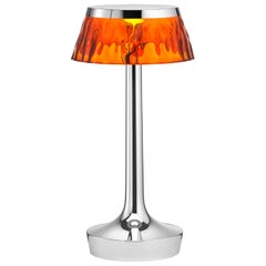 FLOS Bon Jour Unplugged Chrome Lamp w/ Amber Crown by Philippe Starck