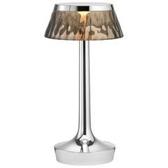 FLOS Bon Jour Unplugged Chrome Lamp w/ Fumee Crown by Philippe Starck