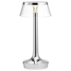 FLOS Bon Jour Unplugged Chrome Lamp w/ Transparent Crown by Philippe Starck