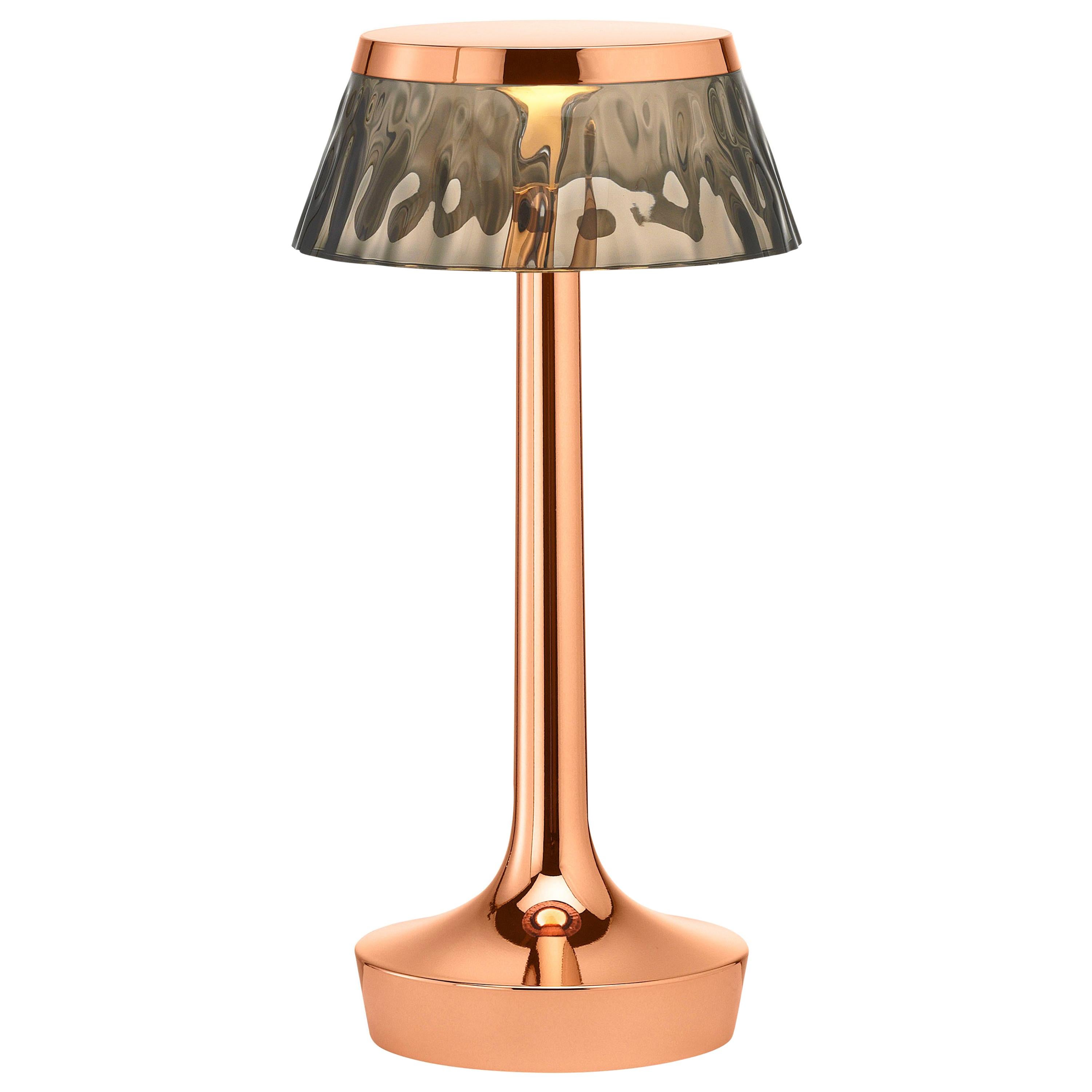 FLOS Bon Jour Unplugged Copper Lamp w/ Fumee Crown by Philippe Starck For Sale