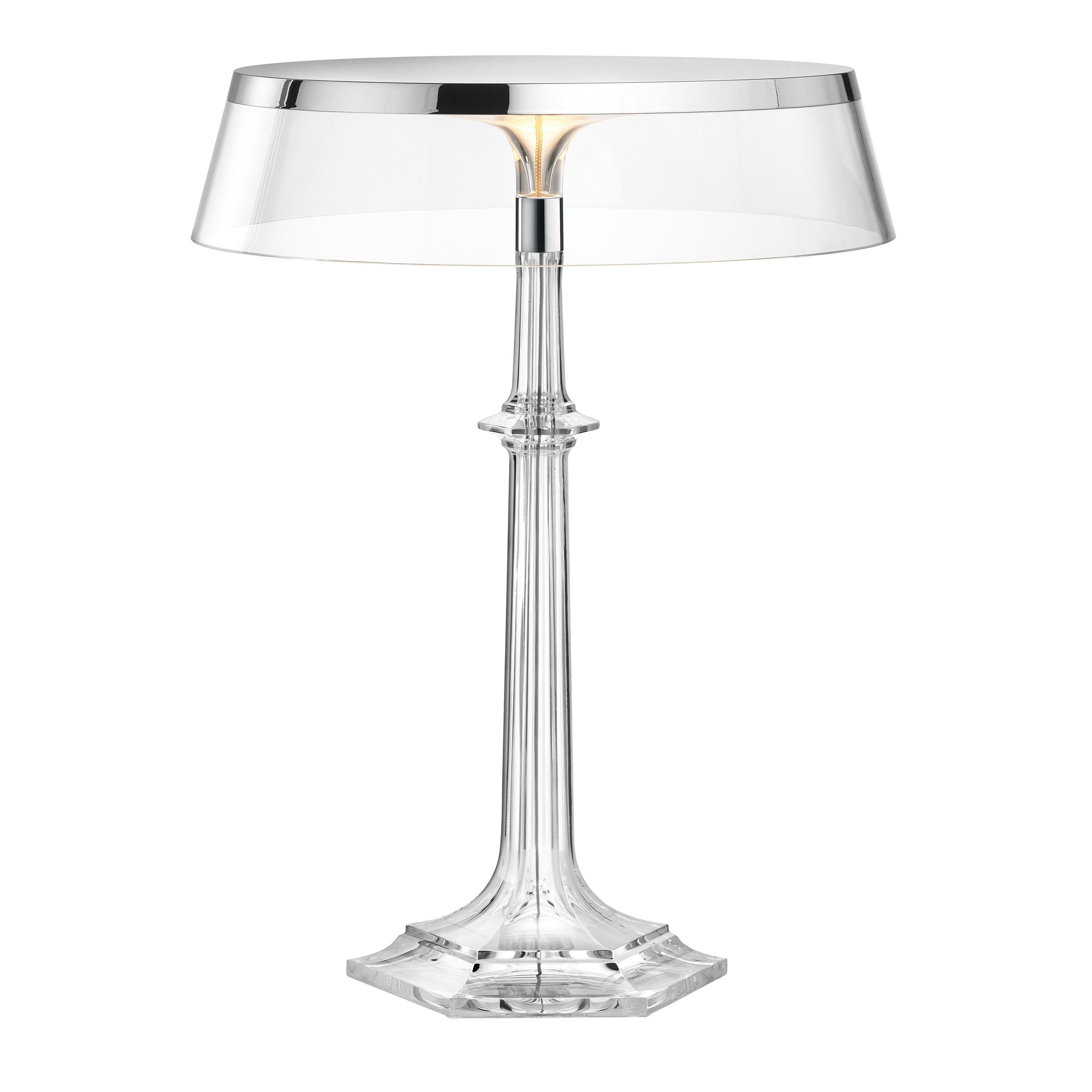 Lampe FLOS Bon Jour Versailles chromée avec couronne transparente par Philippe Starck en vente