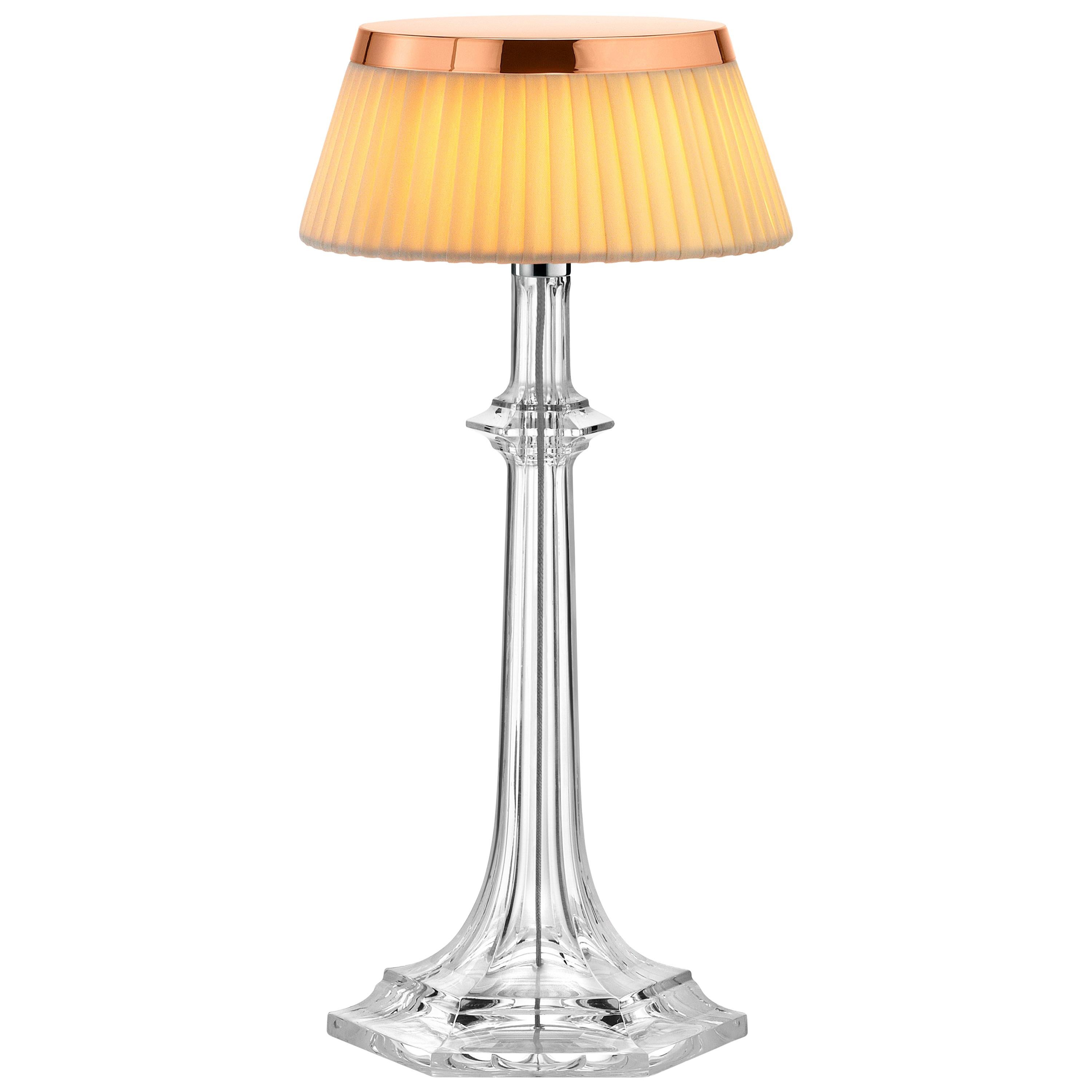 Petite lampe chromée Bon Jour Versailles FLOS avec couronne Avo douce de Philippe Starck