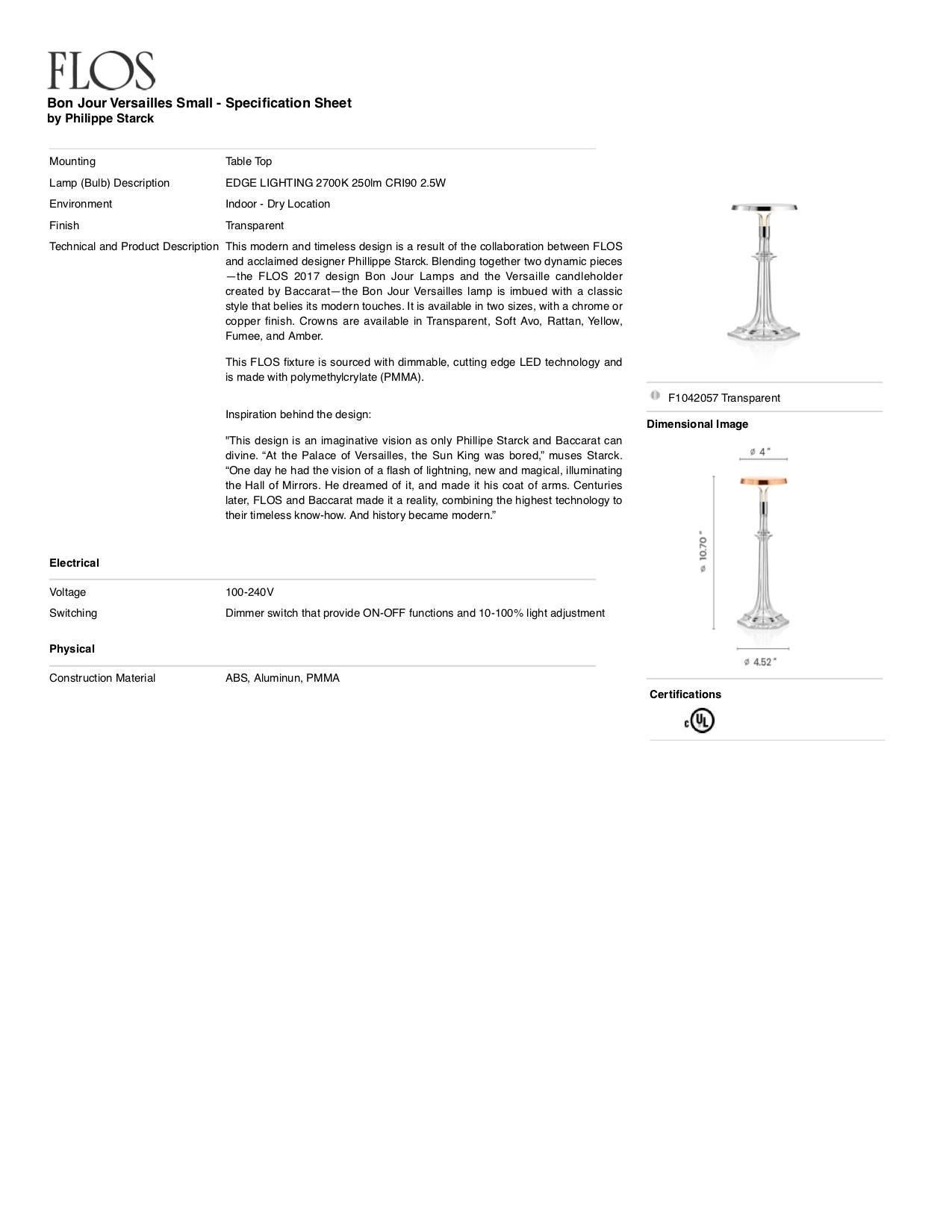 italien Petite lampe de bureau Bon Jour Versailles en chrome FLOS de Philippe Starck