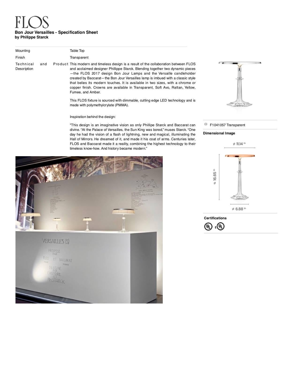 Italian FLOS Bon Jour Versailles Table Lamp in Chrome by Philippe Starck