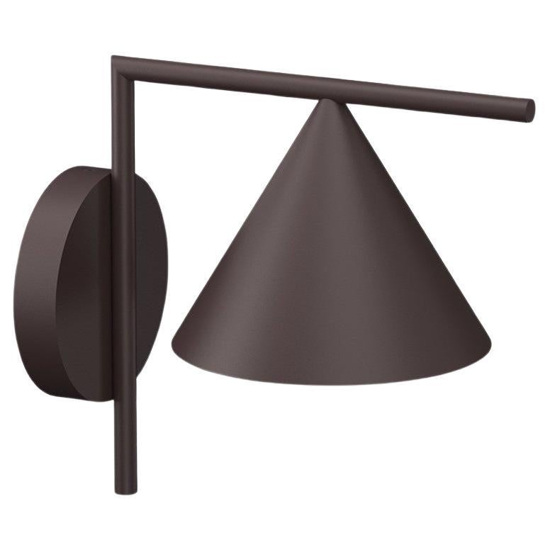 Flos Captain Flint 2700K Dimmable 1-10 Outdoor Wall Sconce in Deep Brown For Sale