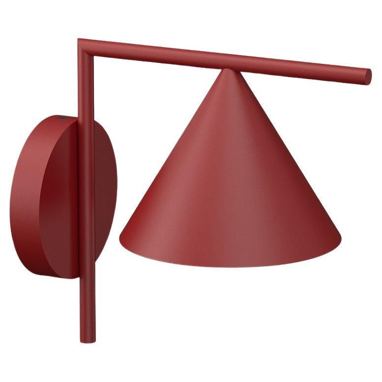 Flos Captain Flint 2700K Dimmable 1-10 Outdoor Wall Sconce in Red Burgundy For Sale