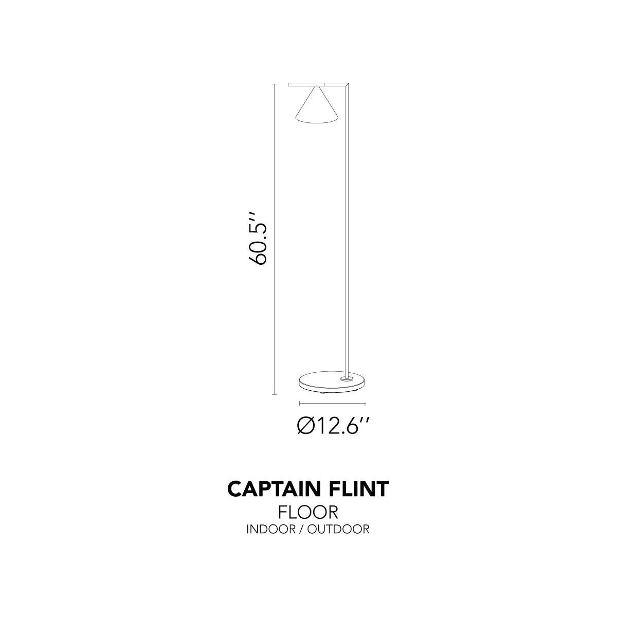 Modern Flos Captain Flint Outdoor 2700K Floor Lamp in Black Lava/Red Burgundy