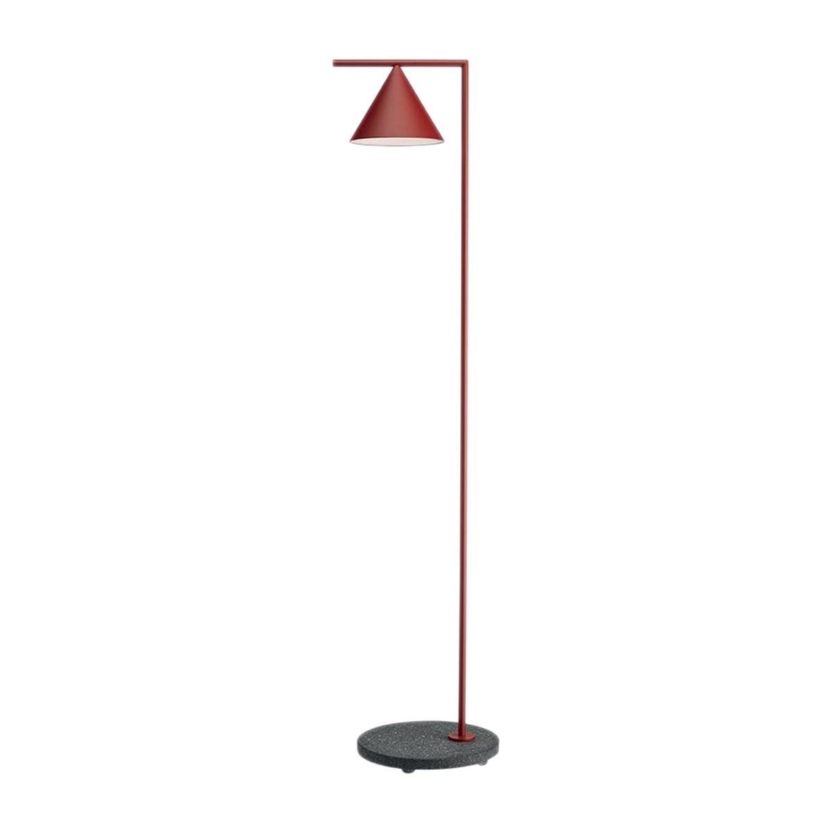 Flos Captain Flint Outdoor 3000K Floor Lamp in Black Lava/Red Burgundy For Sale