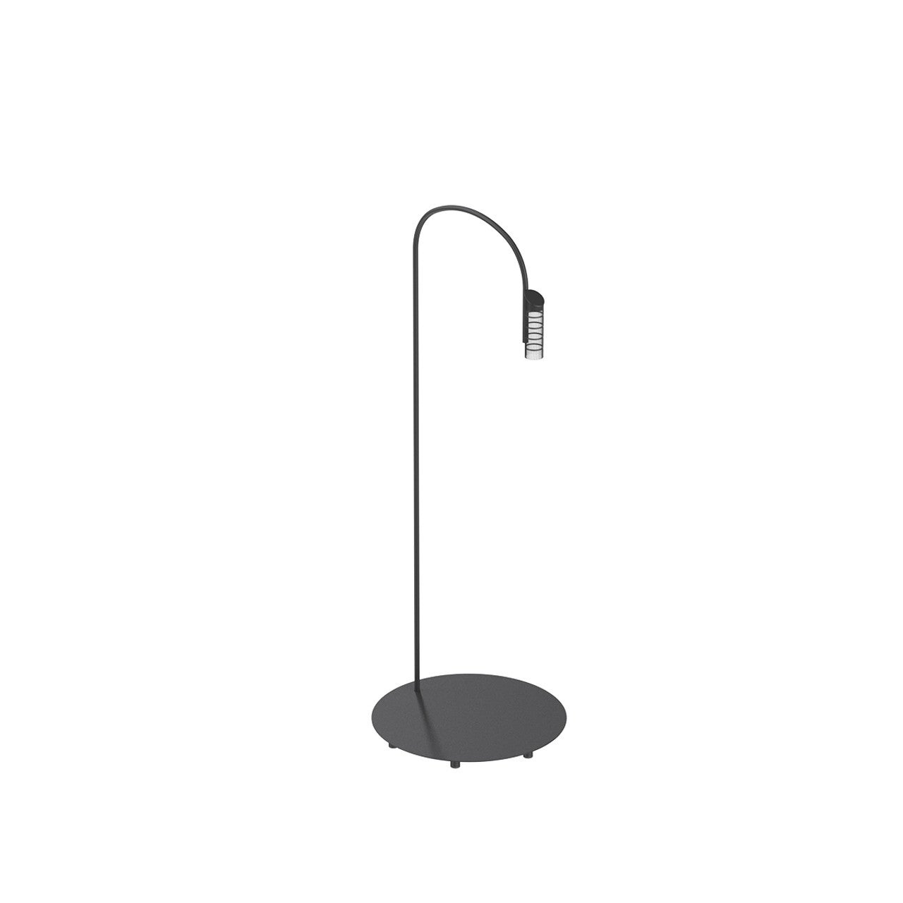 Flos Caule 3000K Model 3 Outdoor Floor Lamp in Black with Nest Shade