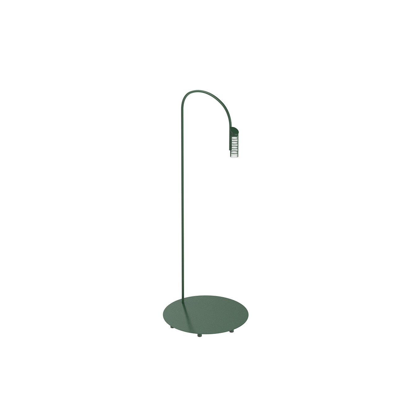 Flos Caule 3000K Model 3 Outdoor Floor Lamp in Forest Green with Nest Shade
