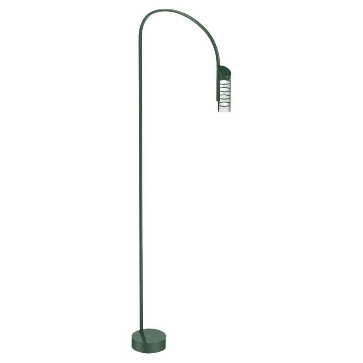 Flos Caule Bollard 2700K Large Base Lamp in Forest Green with Nest Shade For Sale