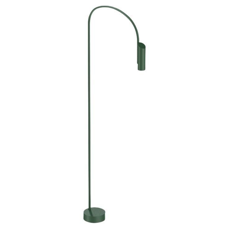 Flos Caule Bollard 2700K Large Base Lamp in Forest Green with Regular Shade