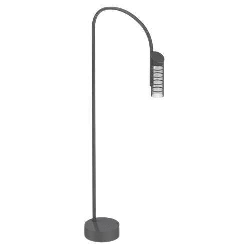 Flos Caule Bollard 3000K Medium Base Lamp in Anthracite with Nest Shade For Sale