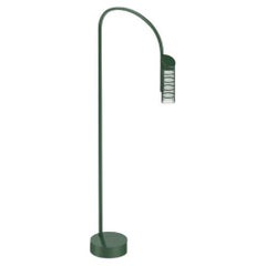 Flos Caule Bollard 3000K Medium Base Lamp in Forest Green with Nest Shade