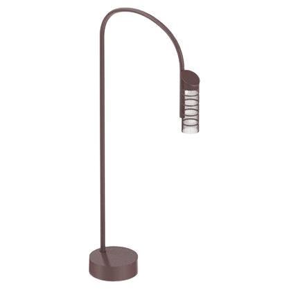 Flos Caule Bollard 3000K Small Base Lamp in Deep Brown with Nest Shade For Sale