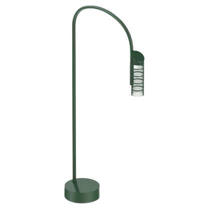 Flos Caule Bollard 3000K Small Base Lamp in Forest Green with Nest Shade