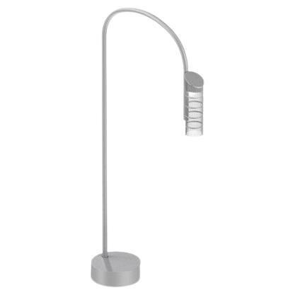 Flos Caule Bollard 3000K Small Base Lamp in Grey with Nest Shade For Sale
