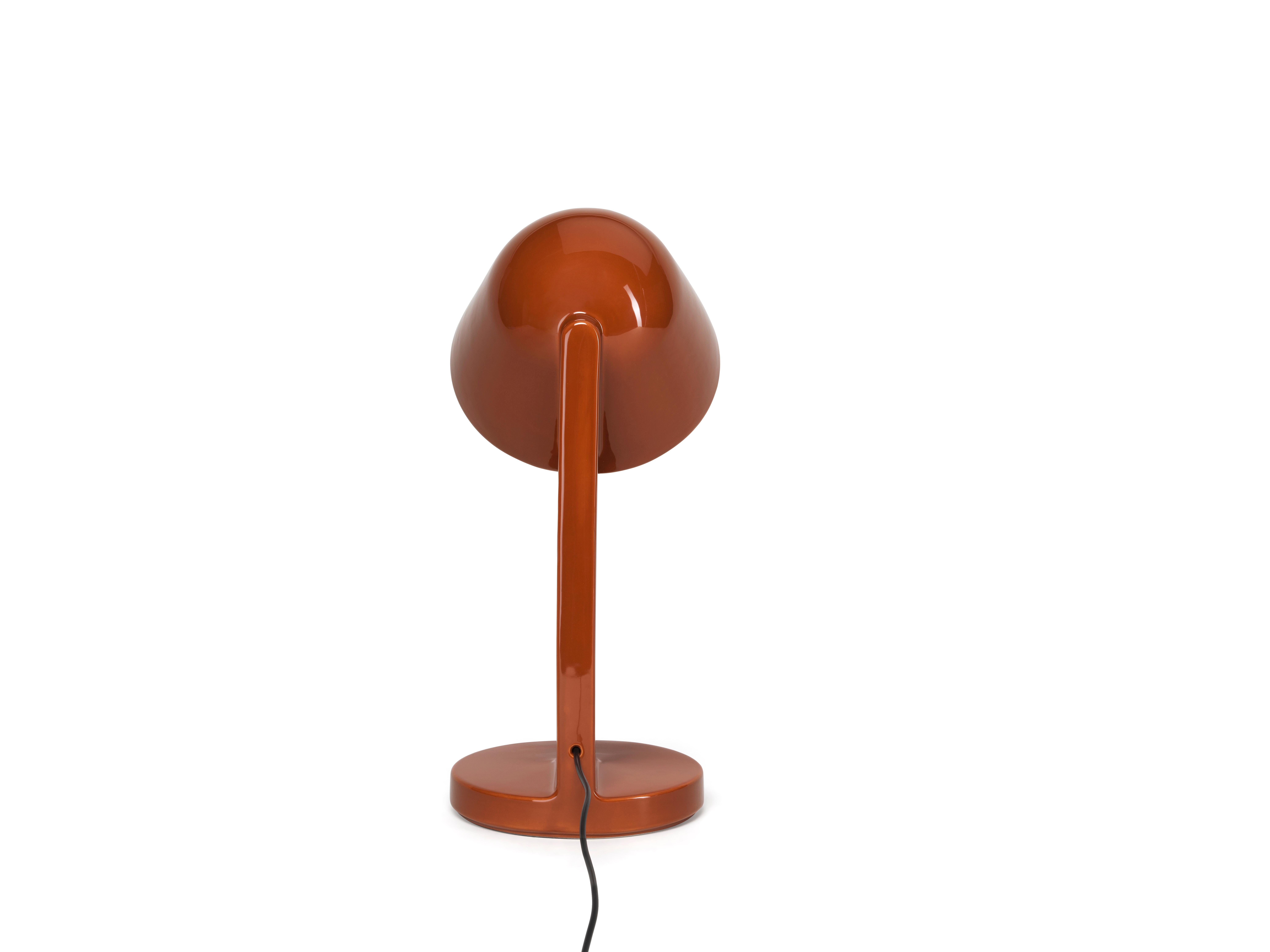 Contemporary Flos Céramique Down Table Lamp in Rust Red For Sale