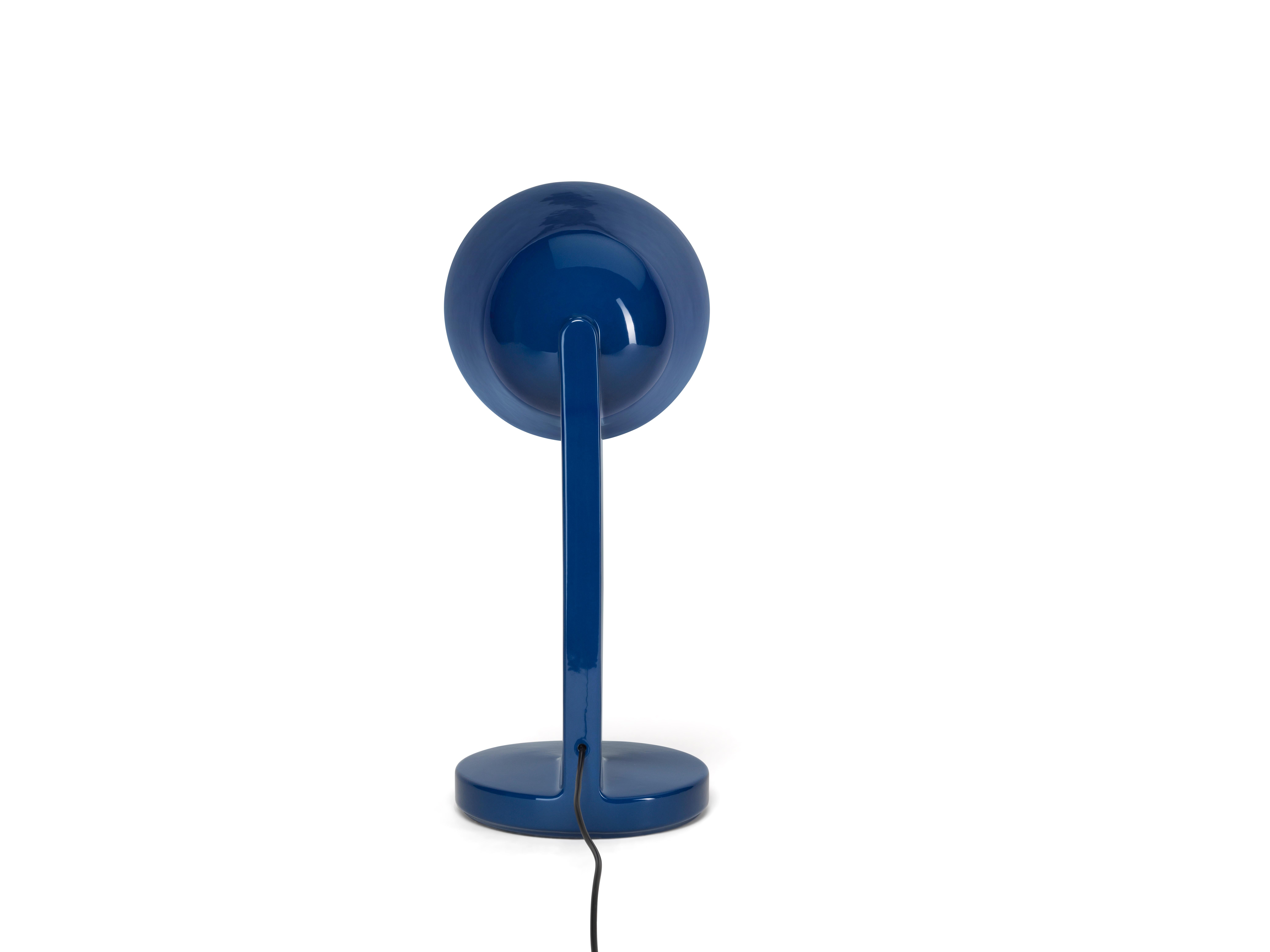 Contemporary Flos Céramique Side Table Lamp in Navy Blue For Sale