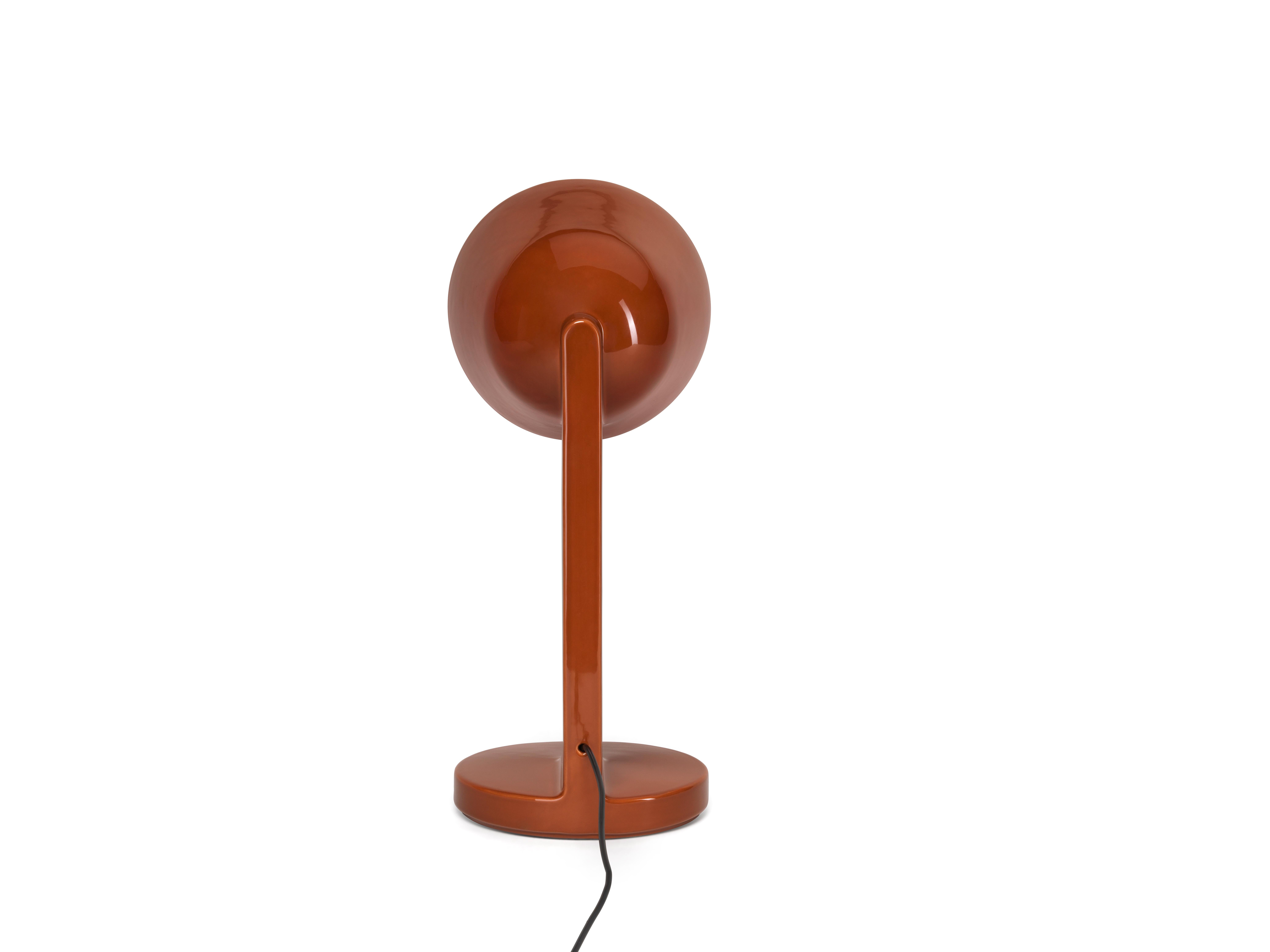 Flos Céramique Side Table Lamp in Rust Red For Sale 1