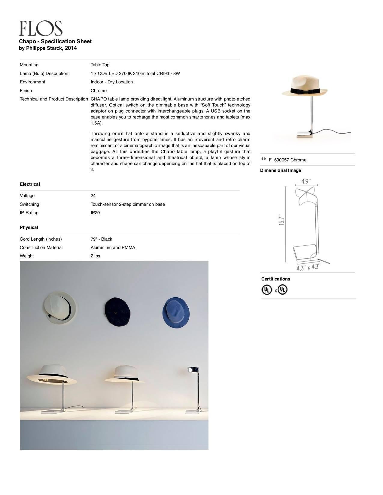 Modern FLOS Chapo Table Lamp by Philippe Starck