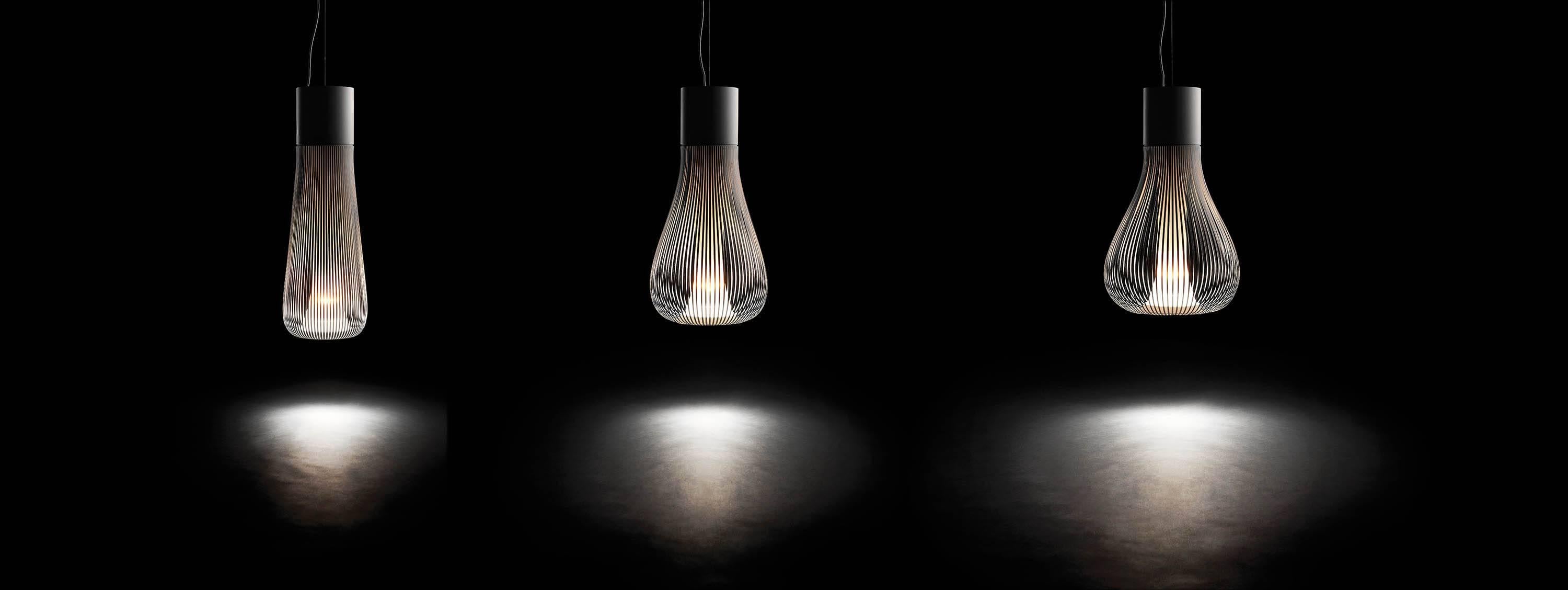 A stunning illusion from award-winning designer Patricia Urquiola, the Chasen pendant lamp enchants with an unexpected presentation of diffused light. The diffuser is borosilicate and the body is chemically photo-etched stainless steel, and it