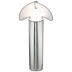 Antique Flos Chiara LED Floor Lamp in Stainless Steel with Black Edge by Mario Bellini