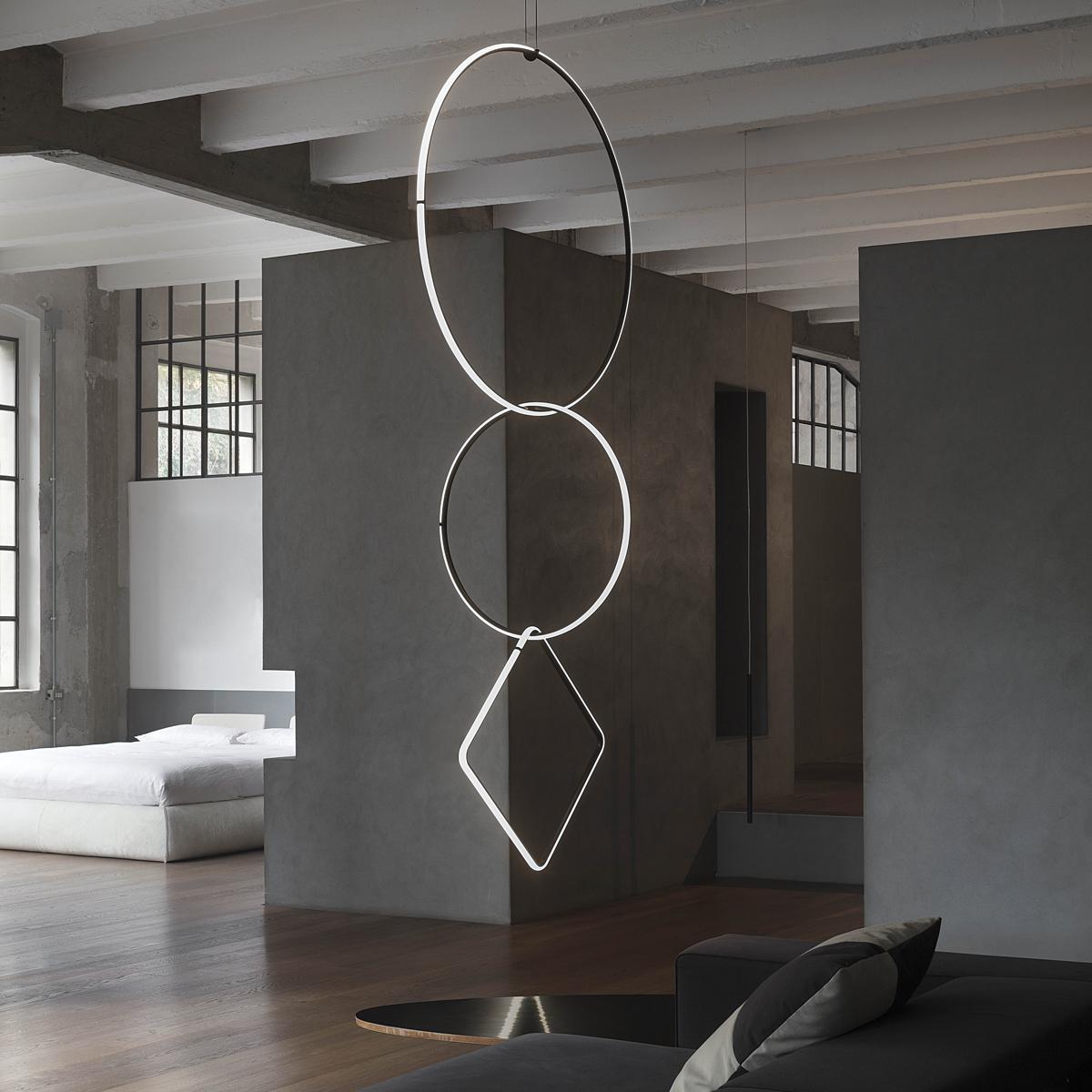 FLOS Circle, Large Square and Line Arrangements Light by Michael Anastassiades For Sale 5