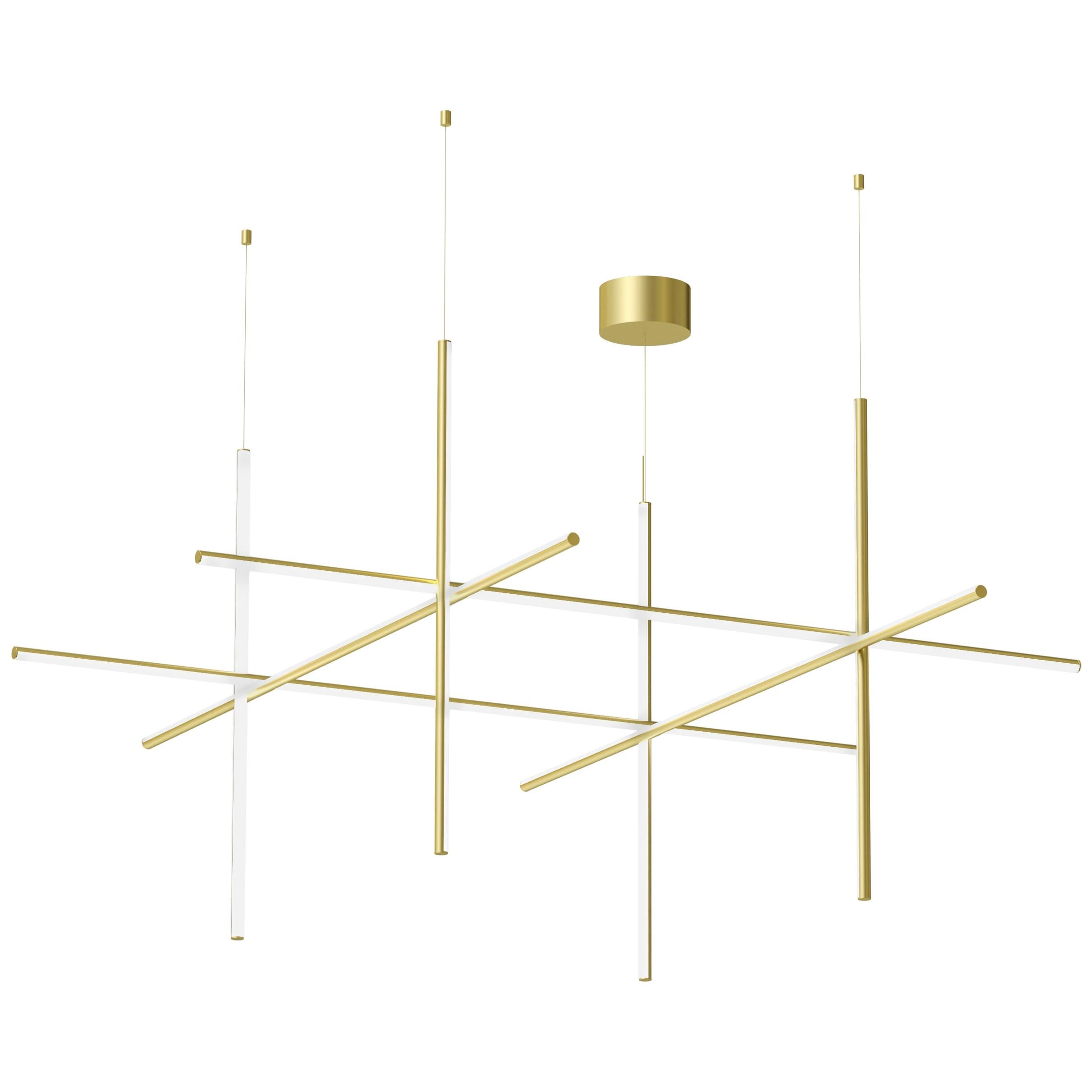 Flos Coordinates Suspension 4 Light in Champagne by Michael Anastassiades For Sale