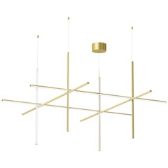 Flos Coordinates Suspension 4 Light in Champagne by Michael Anastassiades