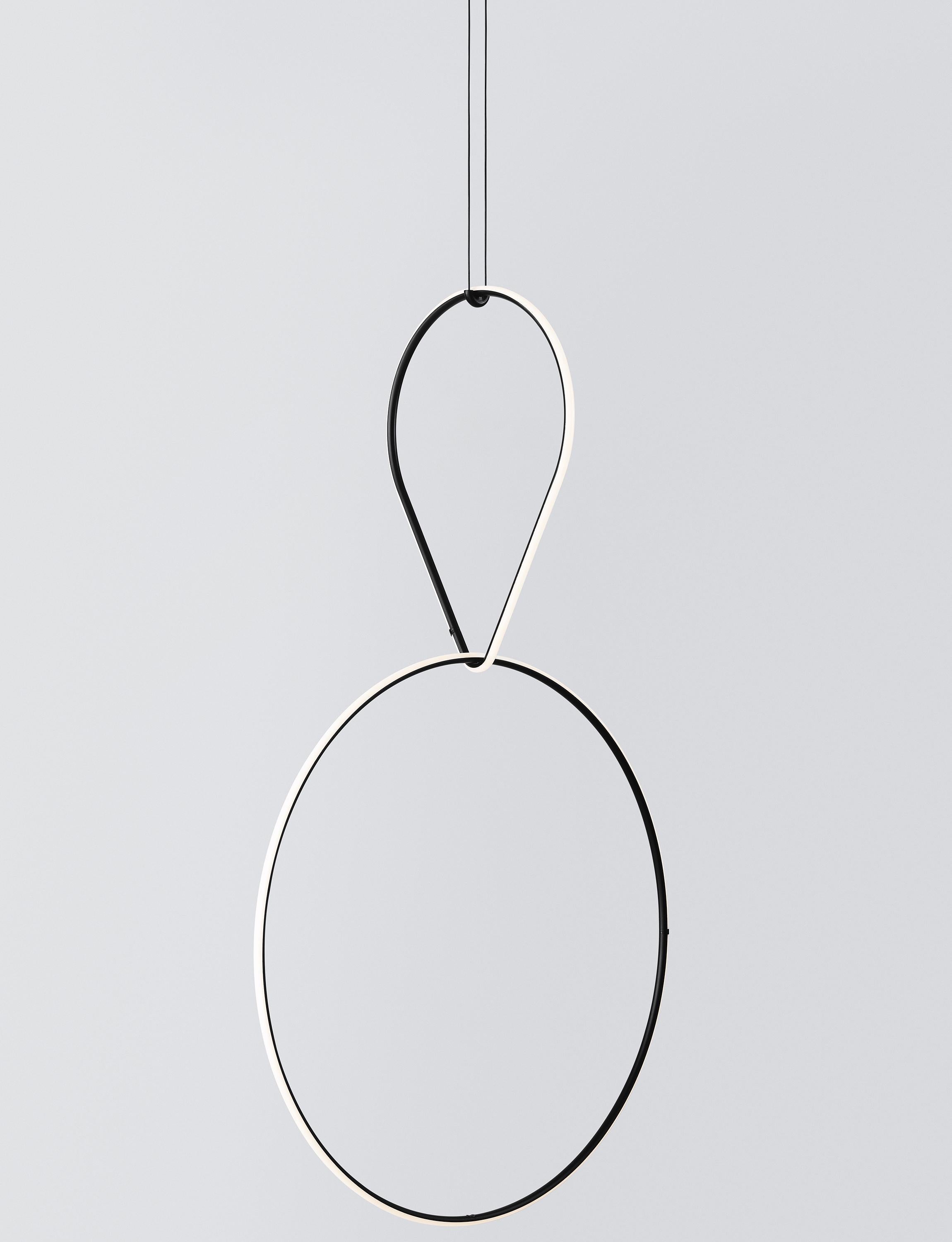 Arrangements is a modular system of geometric light elements that can be combined in different ways, creating multiple compositions into individual chandeliers. Each unit simply attaches onto the previous one as if resting, balancing perfectly as a