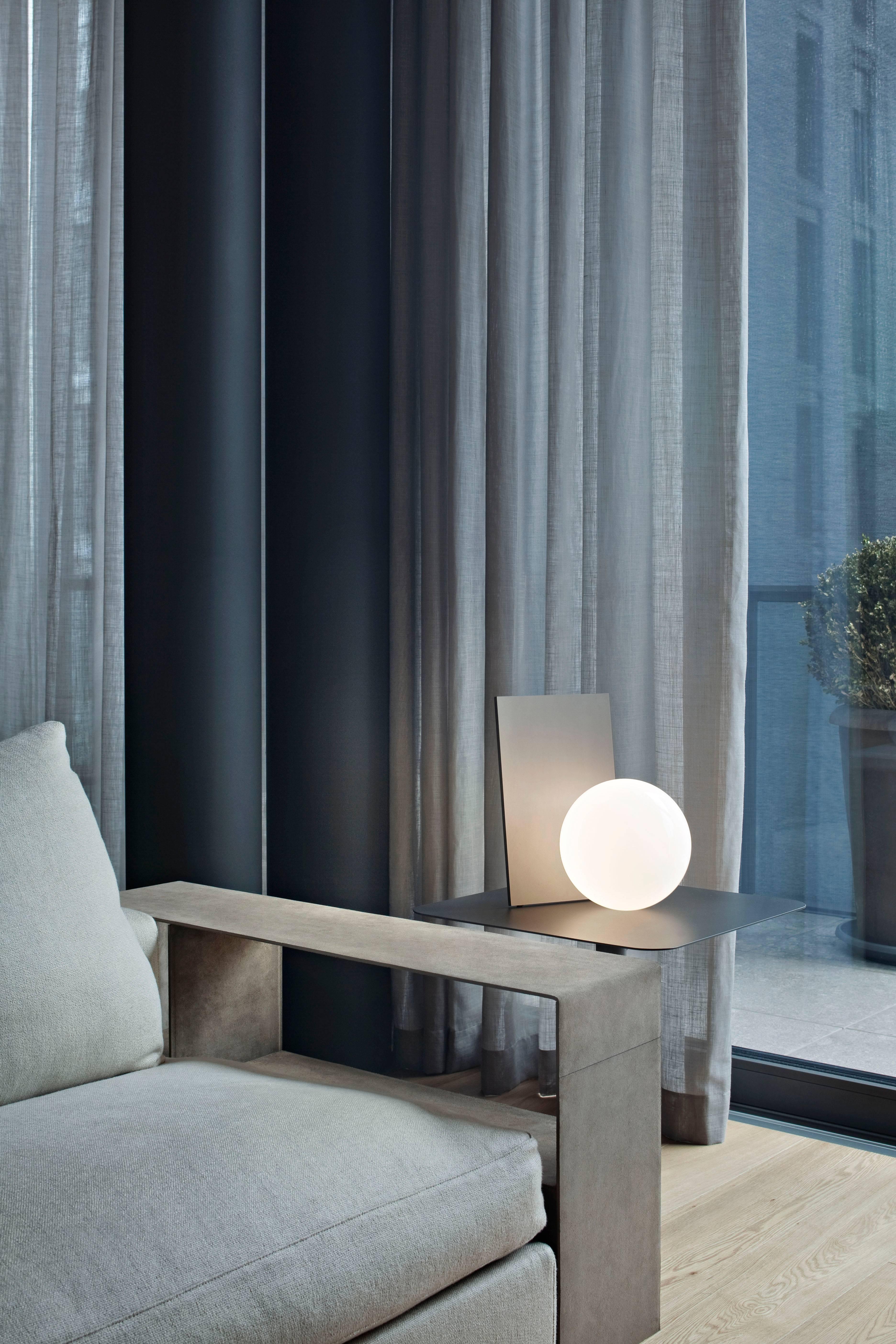 Modern FLOS Extra T Table Lamp in Silver by Michael Anastassiades