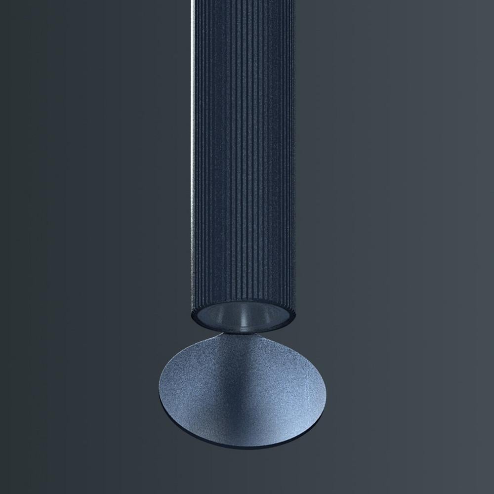 Flos Flauta Riga Medium Indoor Wall Sconce in Anodized Blue Steel For Sale 1