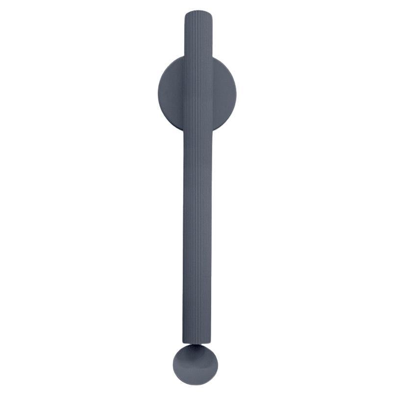 Flos Flauta Riga Medium Indoor Wall Sconce in Anodized Blue Steel