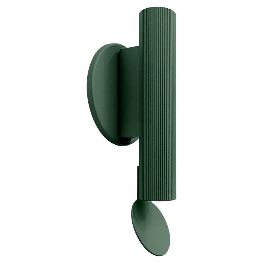 Flos Flauta Riga Small Indoor/Outdoor Wall Sconce in Forest Green For Sale