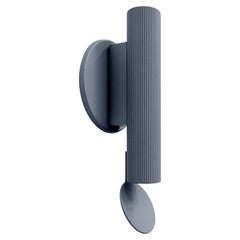 Flos Flauta Riga Small Indoor Wall Sconce in Anodized Blue Steel