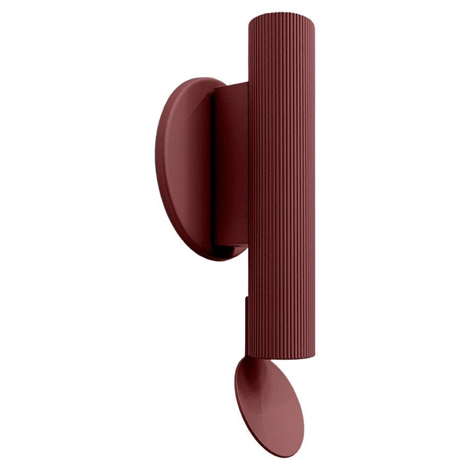 Flos Flauta Riga Small Indoor Wall Sconce in Anodized Ruby Red