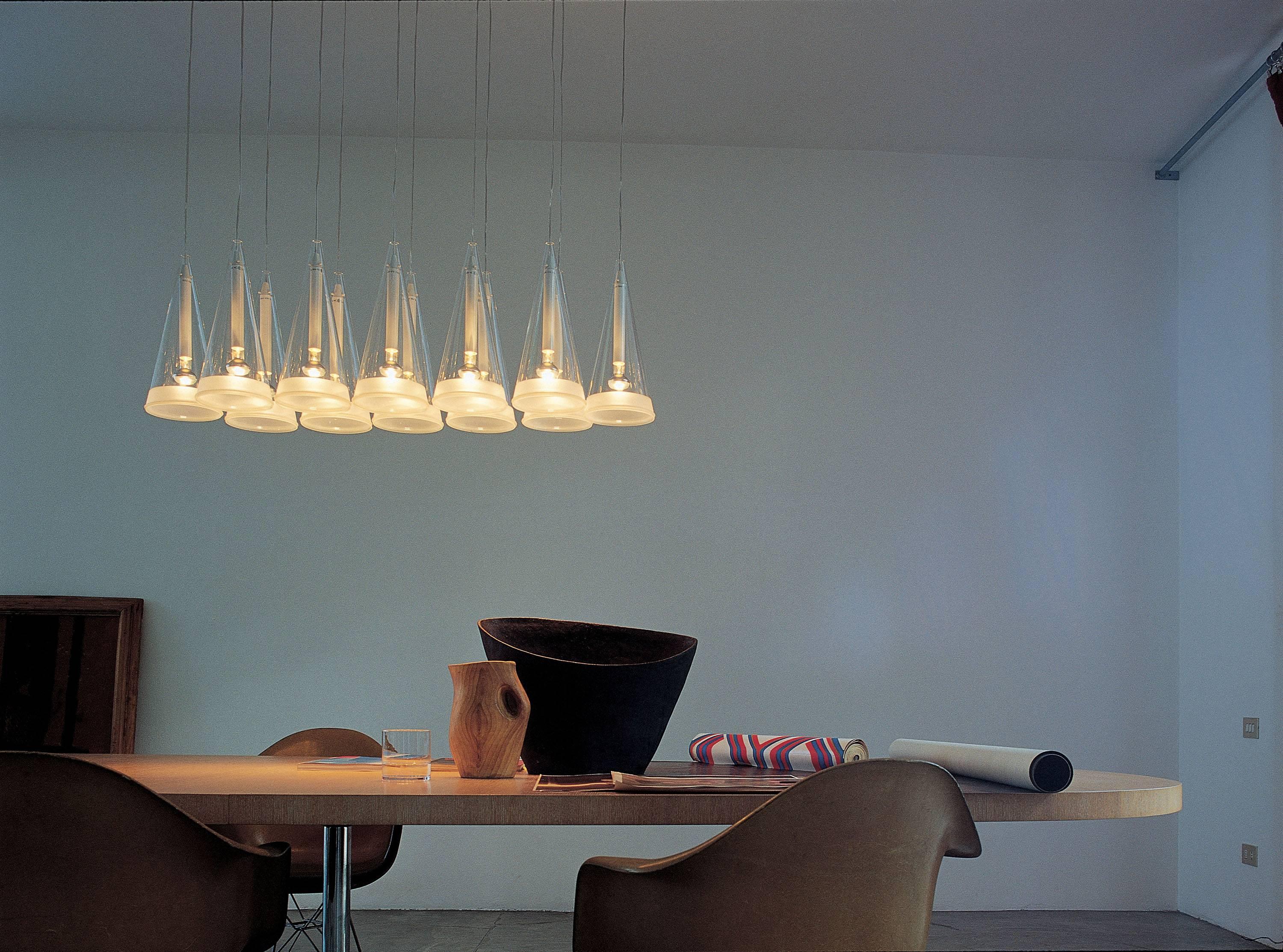Modern FLOS Fucsia 12 Pendant Light with White Cord by Achille Castiglioni