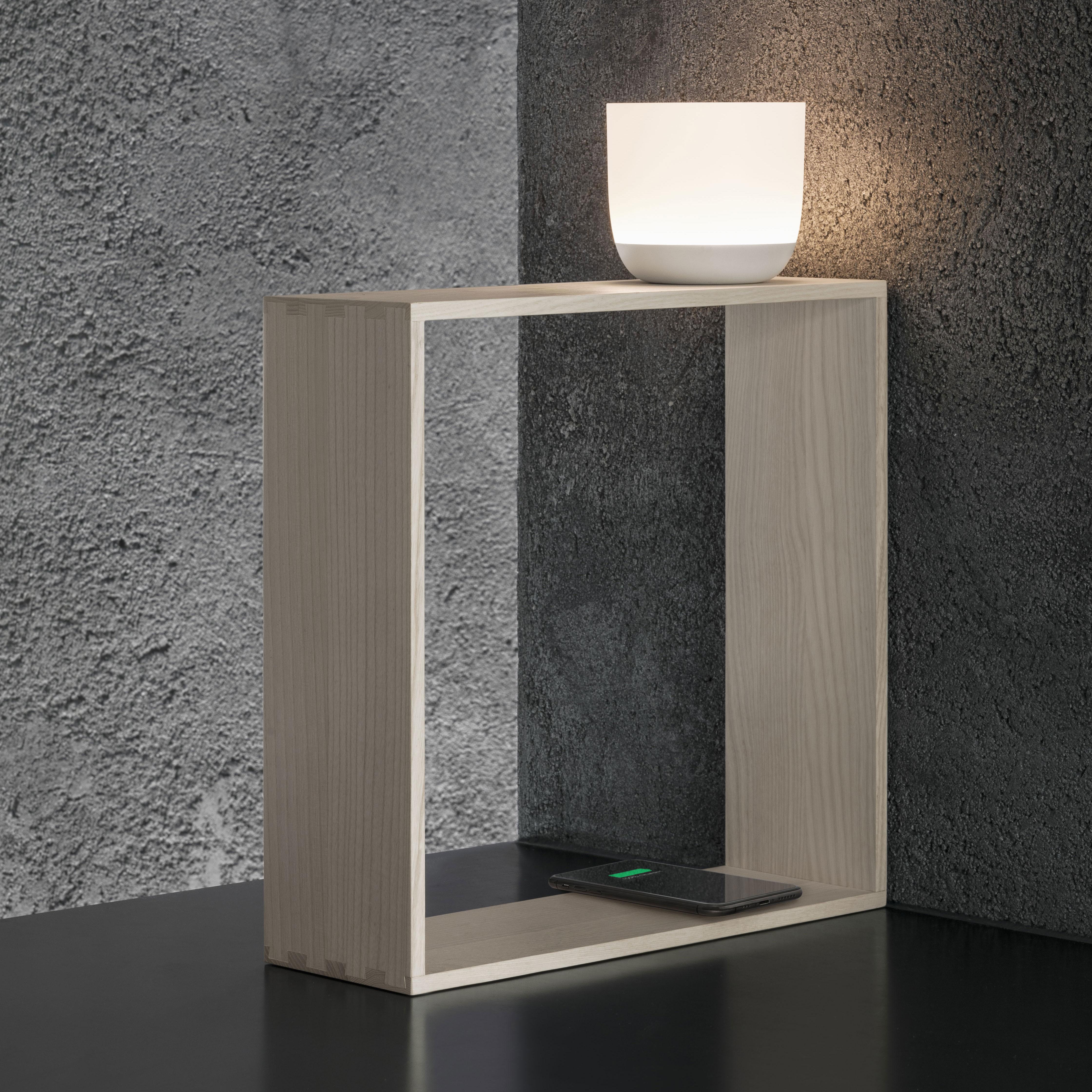 Ash Flos Gaku Wireless Table Lamp in White by Nendo