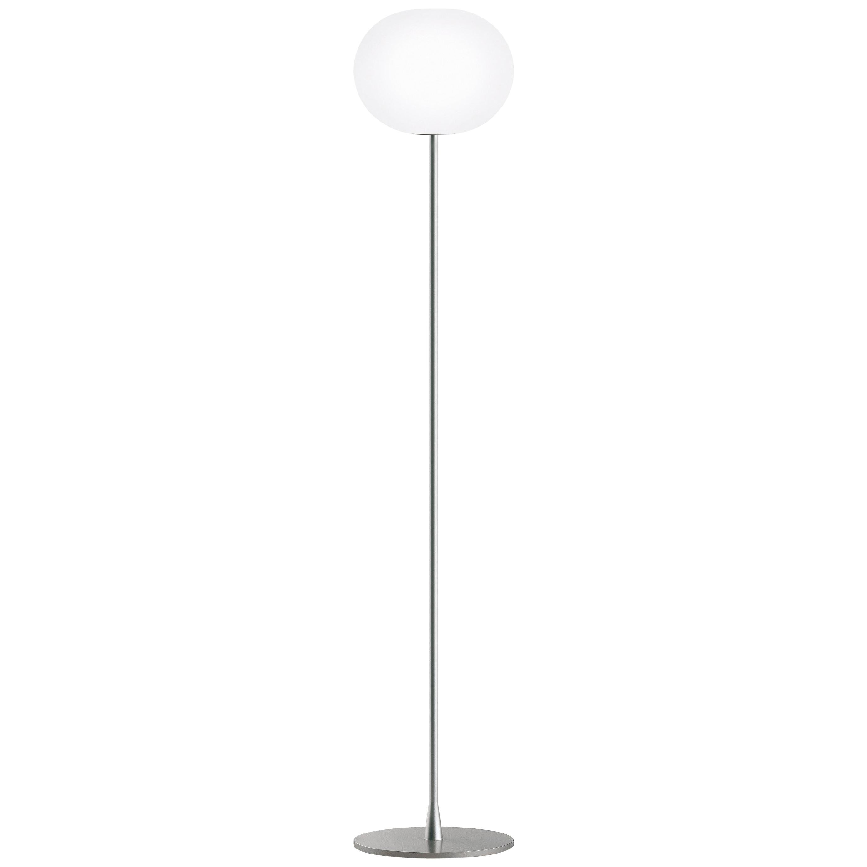 Lampadaire moderne sphérique en verre et acier inoxydable F2 de Jasper Morrison pour FLOS en vente