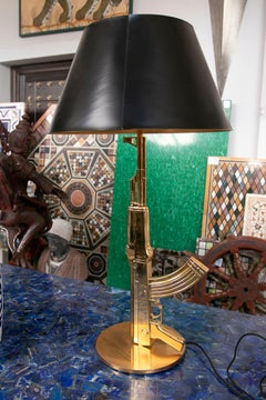 FLOS Guns Collection AK47 Table Lamp in Gold by Philippe Starck