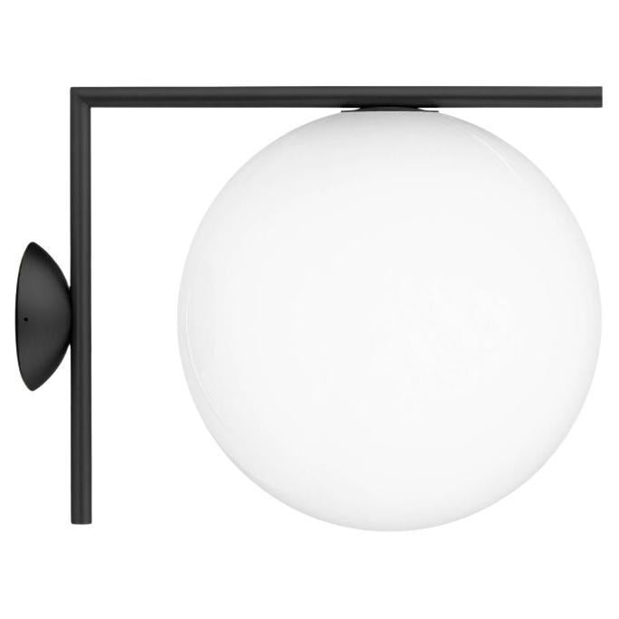 Flos IC Light Outdoor Large Wall Sconce in Black by Michael Anastassiades For Sale